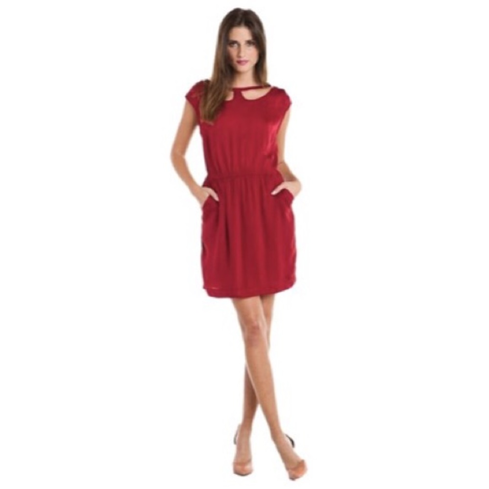 BCBGeneration Red Cutout Cocktail Dress